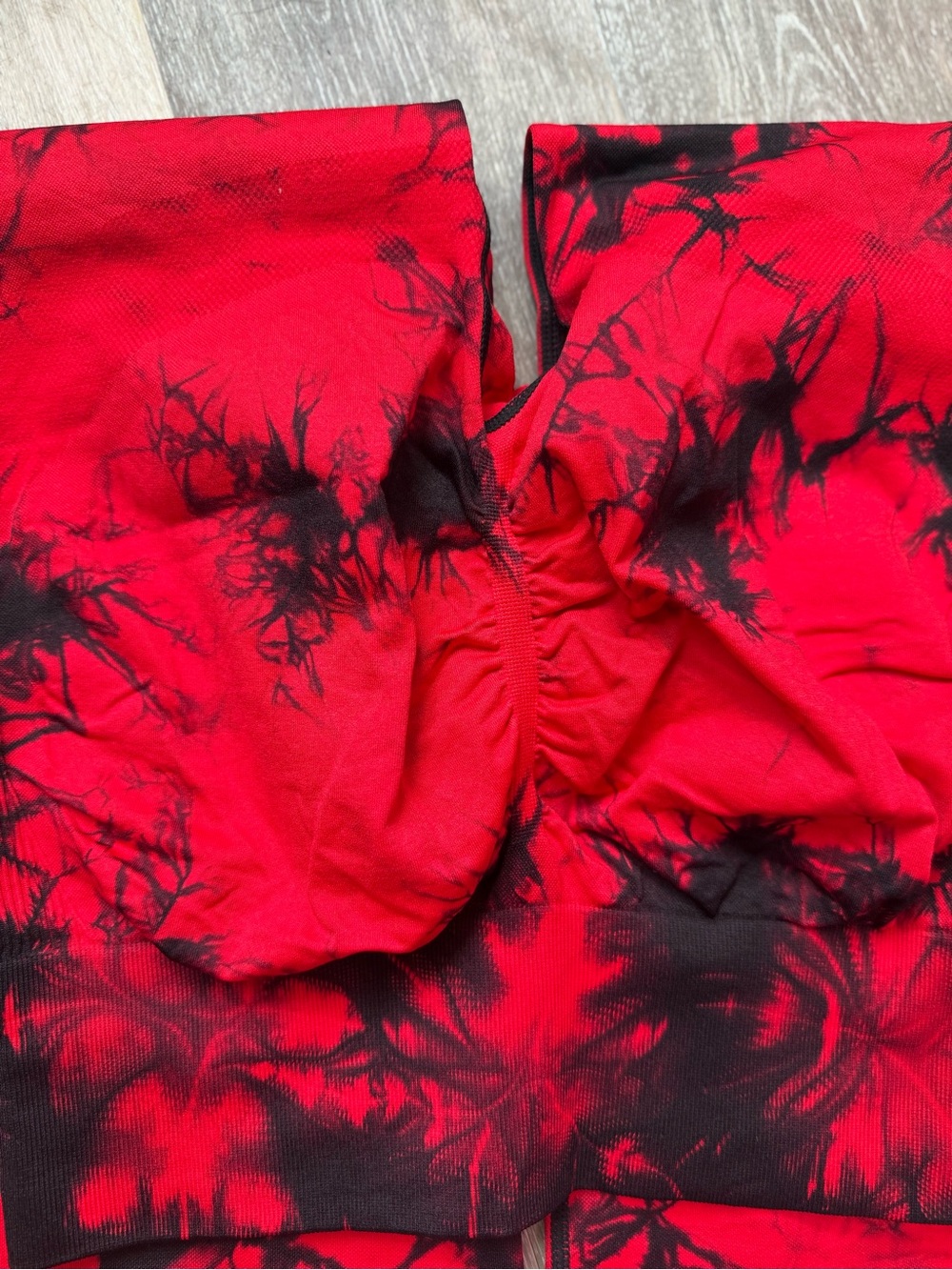 Red & Black Tie-Dye Wide Leg Leggings - Picture 3 of 3